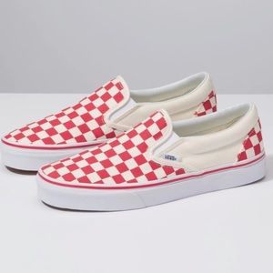 Vans Red Checkered Slip-On Shoes